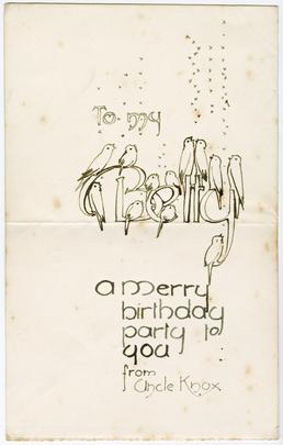 Greetings card designed by Archibald Knox