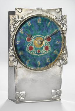 Liberty Tudric pewter clock with enamel dial