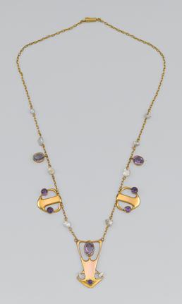 Liberty gold and amethyst necklace designed by Archibald…