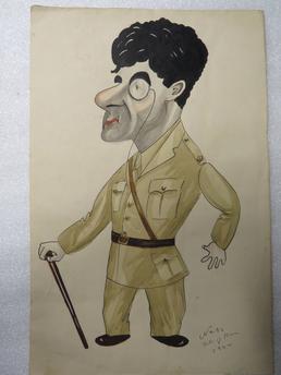 Internee caricature portrait of a British Officer