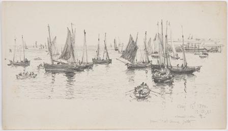 View of fishing boats and rowing boats by…