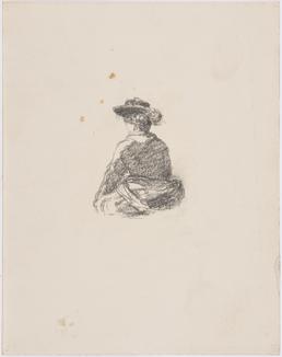 Study of female figure with hat