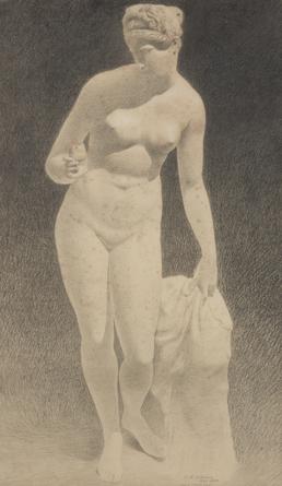 Nude female figure in a classical pose