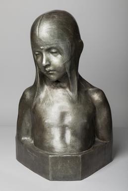 Bronze head and shoulders of a child