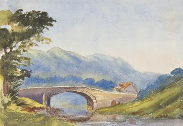 Manx Landscape with bridge