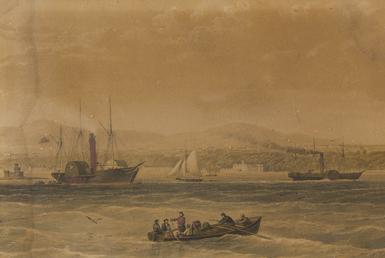 Douglas Bay with Castle Mona and Manx hills…