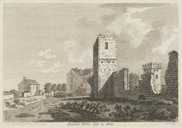 'Rushin Abbey, Isle of Man' (sic)