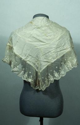 White silk shoulder shawl