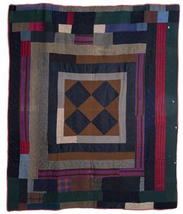 Woollen Manx-style pieced patchwork quilt
