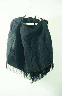 Black silk shoulder cape