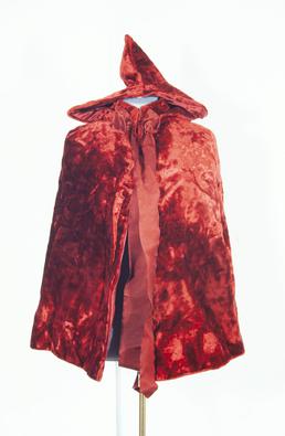 Red velvet cloak with hood