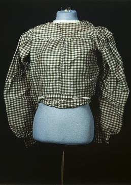 Brown checked silk blouse