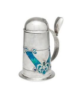 Liberty Cymric Silver, Enamel and Turquoise Tankard