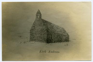 Drawing of the Old Parish Church, Kirk Andreas