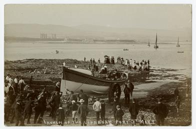 Launch of the lifeboat, Port St Mary