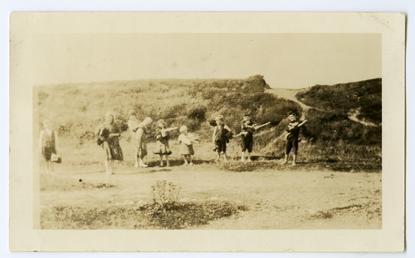 Group of children at Ballaugh Shore