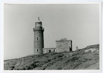 The lower (ruined) lighthouse on the Calf of…