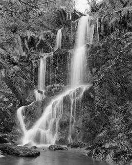 Waterfall in a former quarry, Laxey