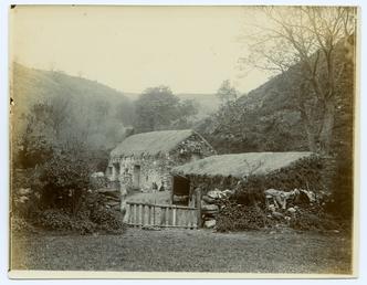 Thatched cottage and shed, Glen Auldyn