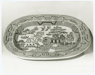 Cregneash Willow pattern meat plate from Cottage of…