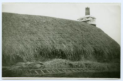 Cregneash Thatch on back of Crebbin's cottage before…