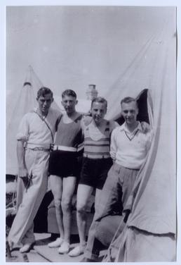 Leslie Williams and friends at Cunningham's Camp, Douglas