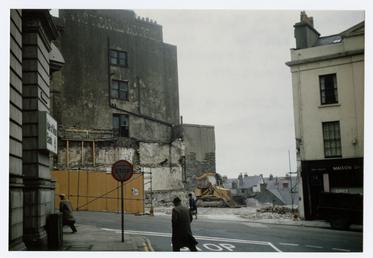 Demolition of shops on Prospect Hill, Douglas