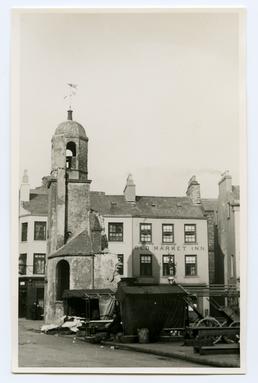 Old St Matthew's church during demolition, Douglas