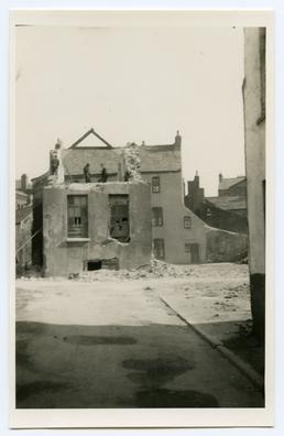 The demolition of the old Grammar School, Douglas