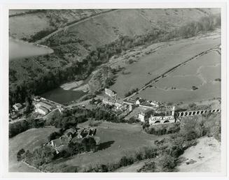 Aerial view of Laxey Wheel
