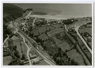 Aerial view of Laxey village