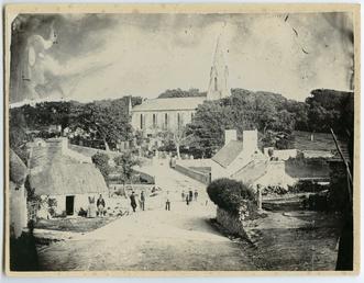 Photograph of Onchan looking down Church Road