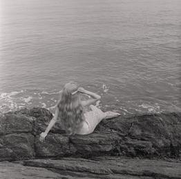 Mermaid on the rocks at Port Soderick