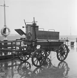 Old Fire Engine on pier, Isle of Man