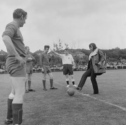 George Best kicking-off charity football match