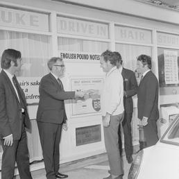 Geoff Duke at petrol station auto pay kiosk