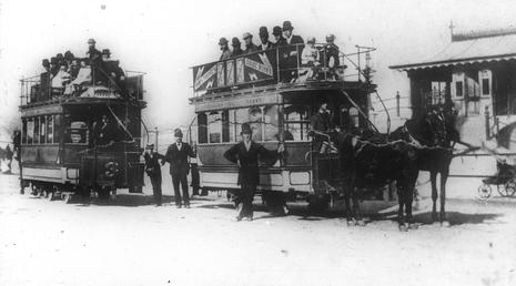 Horse Trams at the Iron Pier, Douglas, Isle…
