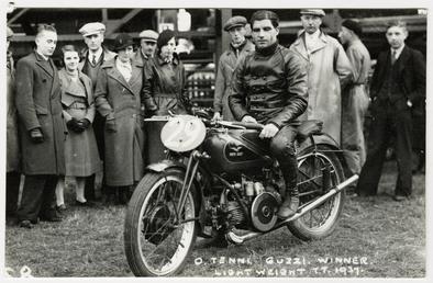 Omobono Tenni aboard Moto Guzzi (number 29), 1937…