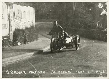 Graham Walker aboard a Sunbeam sidecar outfit, 1925…