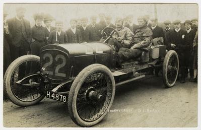 D.S. Hodge in a Thornycroft,1908 Tourist Trophy motorcar…
