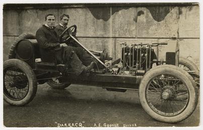 A.E. George in a Darracq, 1908 Tourist Trophy…