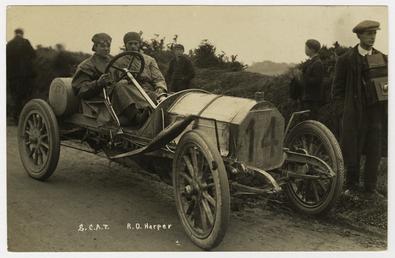 R.O.Harper in a  S.C.A.T., 1908 Tourist Trophy motorcar…