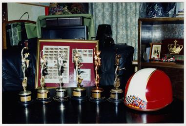 Display of items and Tourist Trophy replicas belonging…