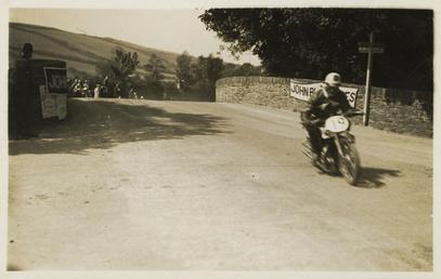 Twemlow coming over Ballaugh Bridge, 1928 (?) TT…