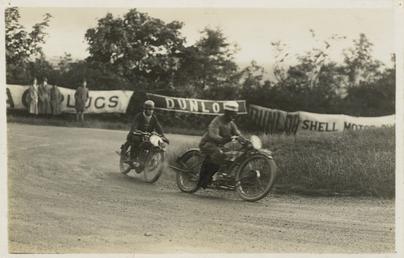 Two riders rounding Ramsey Hairpin, TT (Tourist Trophy)