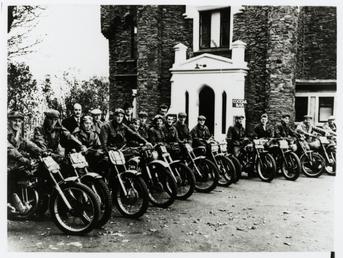 Peveril Motorcycle Club lined up outside Falcon Cliff…