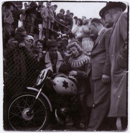 Beryl Swain, TT (Tourist Trophy) rider, at Grandstand…