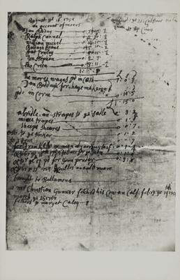 Photograph of the page of bishop Wilson's accounts…