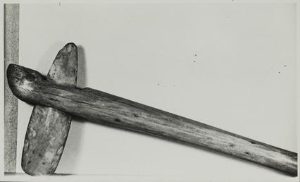 Mounted neolithic axehead, Manx Museum