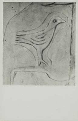 Photograph of sketch of bird, Sandulf's Cross, Andreas,…